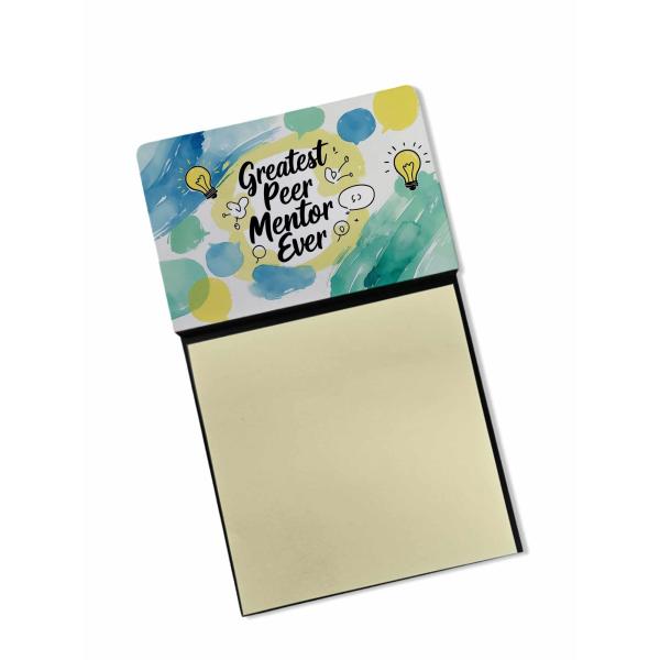 Caroline's Treasures Greatest Peer Mentor Ever Funny Sticky Note Holder for Teacher's Gift Refillable with 3x3 Notes