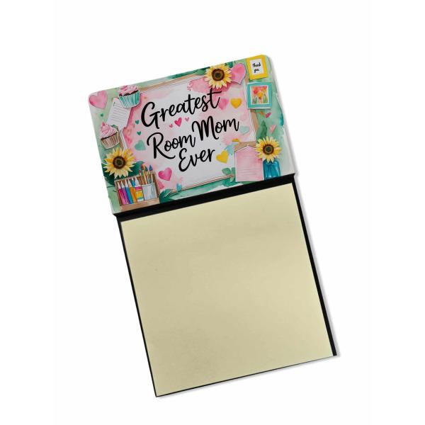Caroline's Treasures Greatest Room Mom Ever Funny Sticky Note Holder for Teacher's Gift Refillable with 3x3 Notes