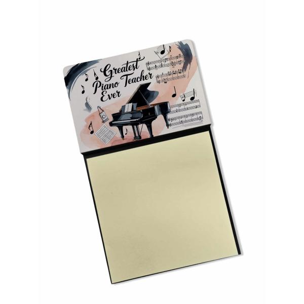 Caroline's Treasures Greatest Piano Teacher Ever Funny Sticky Note Holder for Teacher's Gift Refillable with 3x3 Notes