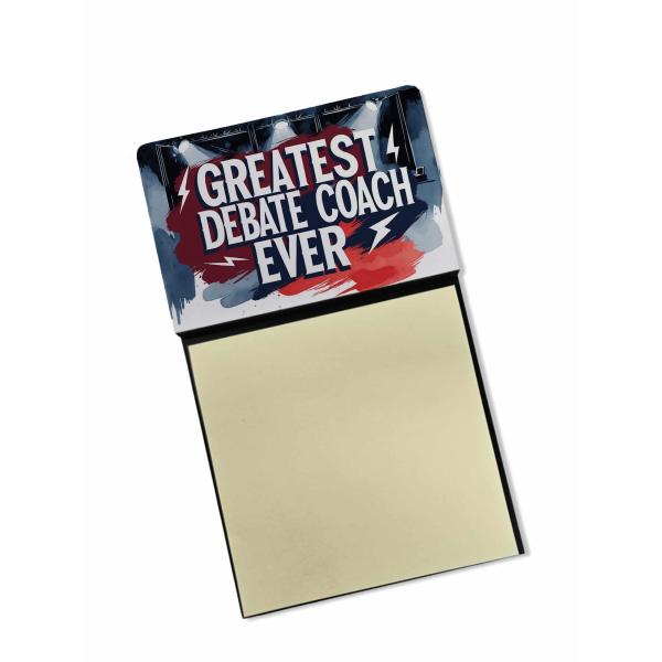 Caroline's Treasures Greatest Debate Coach Ever Funny Sticky Note Holder for Teacher's Gift Refillable with 3x3 Notes