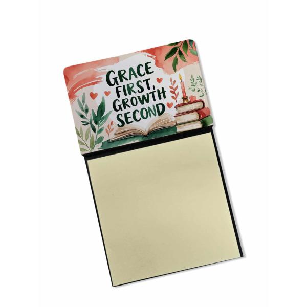 Caroline's Treasures Grace First Growth Second Funny Sticky Note Holder for Teacher's Gift Refillable with 3x3 Notes