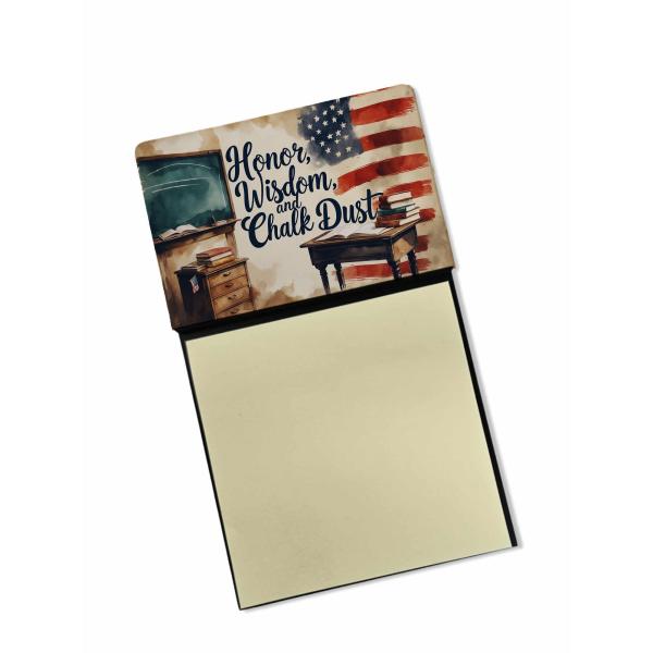 Caroline's Treasures Honor, Wisdom, and Chalk Dust Funny Sticky Note Holder for Teacher's Gift Refillable with 3x3 Notes