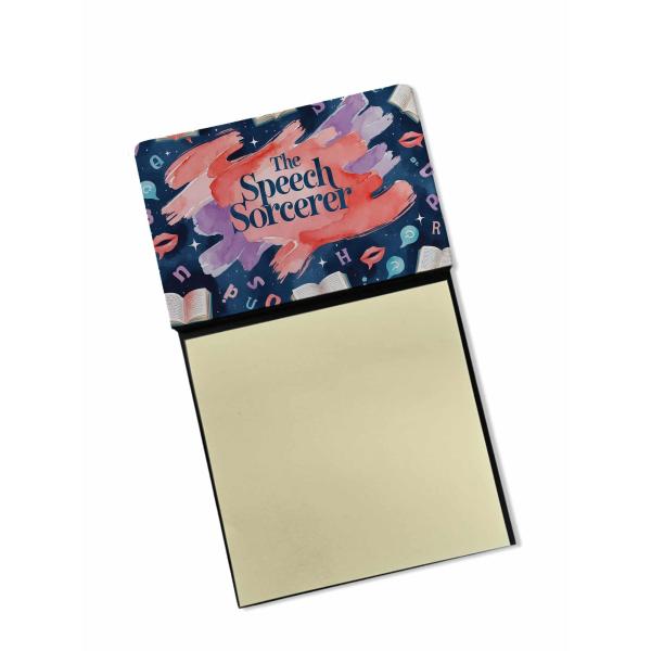 Caroline's Treasures The Speech Sorcerer Funny Sticky Note Holder for Teacher's Gift Refillable with 3x3 Notes