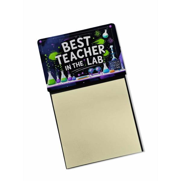 Caroline's Treasures Best Teacher in The Lab Funny Sticky Note Holder for Teacher's Gift Refillable with 3x3 Notes