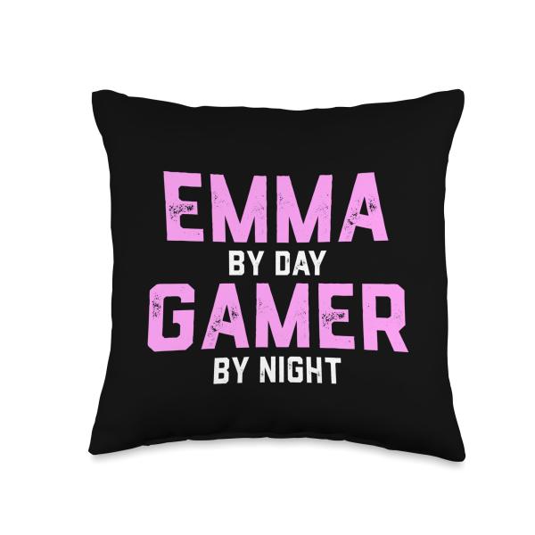 Emma Gamer Girl Halloween Costume for Gen Z Gaming Emma Throw Pillow