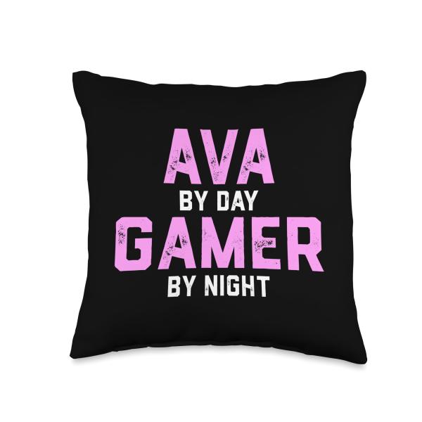 Ava Gamer Girl Halloween Costume for Gen Z Gaming Ava Throw Pillow