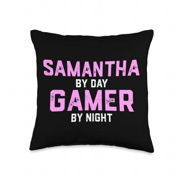 Samantha Gamer Girl Halloween Costume for Gen Z Gaming Sam Throw Pillow