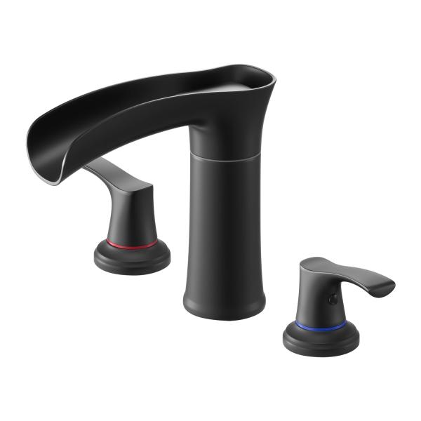 VEVOR Roman Tub Faucet, 3 Hole Waterfall Bathtub Faucet, Zinc Alloy Bath Tubs Faucets Set with 2 Handles, Deck Mount Bath Tub Faucets Set for Pet Wash