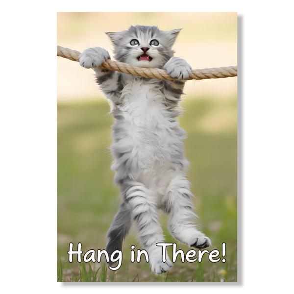 Hang in There Cat ポスター 18x12インチ モチベーションを高める