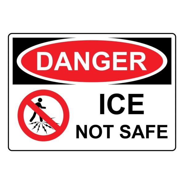OSHA DANGER Ice Not Safe Sign With Symbol Metal Sign 12x8 Inch - Safety Notice for Work ＆ Home