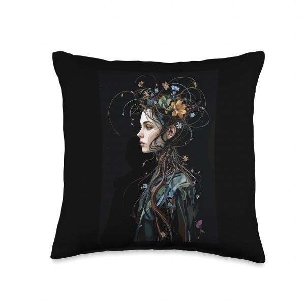 Whispering Garden Soul Mystical Blossom Being Throw Pillow