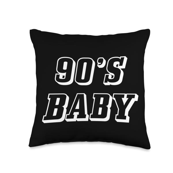 Retro Nineties Child Throwback Era 90s Baby Throw Pillow