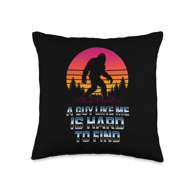 A Guy Like Me is Hard to Find Bigfoot Retro Vintage Throw Pillow
