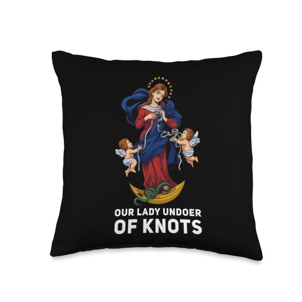 Our Lady Undoer of Knots Immaculate Blessed Mother Throw Pillow