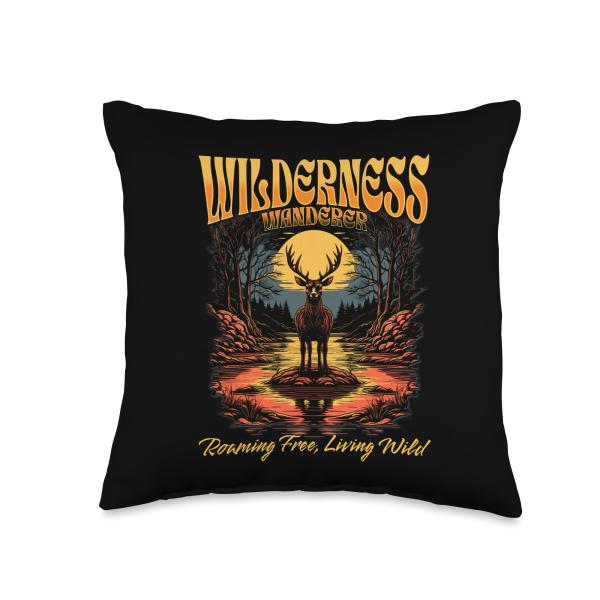Roaming Free Living Wild Nature Art Throw Pillow