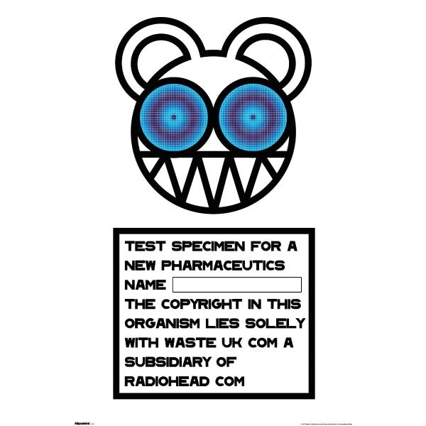 Radiohead - Blue Bear Specimen Wall Poster, 19L" x 13W", Premium Unframed Version