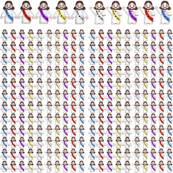 Imerance 200個 小さなイエスのフィギュア ミニイエスの置物 イースターエッグスタッファー用の小さな彫像 隠して探す 日曜学校 宗教パーティー シェア(カラフル