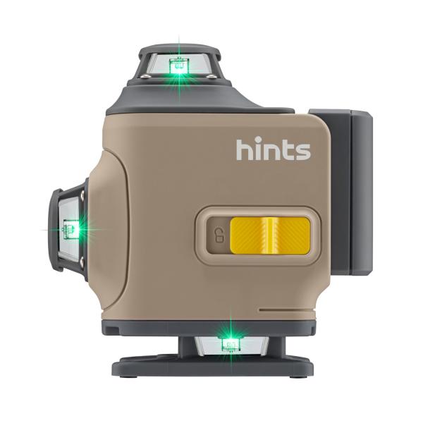 Hints 4D Laser Level Self-Leveling 4x360°, 4 Beams, 100Ft, ±1/12" Accuracy, IP54, Outdoor Pulse Mode, Remote and Gesture Control, Type-C Charging, S