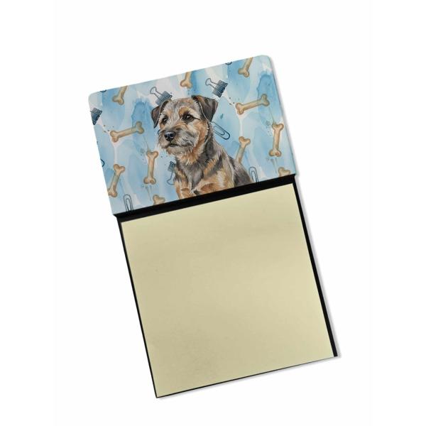 Caroline's Treasures Grizzle and Tan Border Terrier Coworker Watercolor Sticky Note Holder Refillable Dispenser Desk Accessory 3x3 Pad Gift