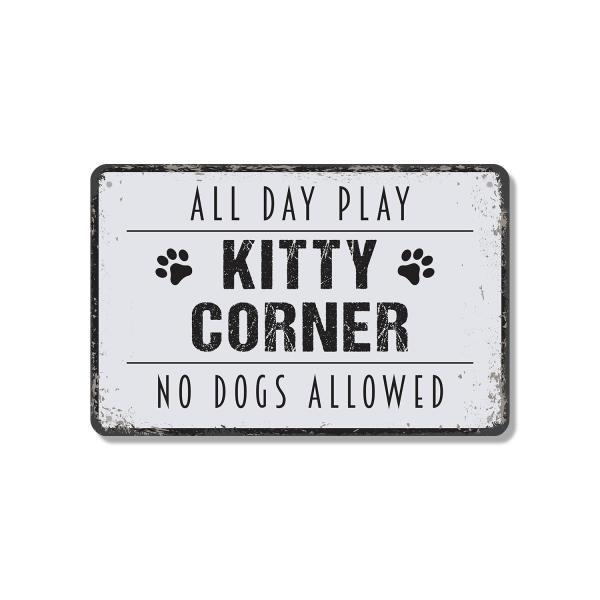 Kitty Corner 7 Inch x 10 Inch Novelty Aluminum Metal Sign Naps Snacks Shenanigans Durable Weatherproof UV Protected Perfect for Catios Bedrooms Entryw