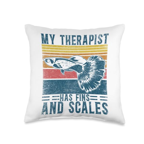 Koi Guppy Fish Breeding Outfit Accessories Endlers Guppy Throw Pillow