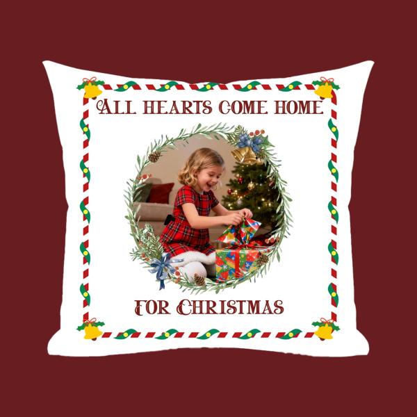 Umitive Personalised Christmas Pillow with Photo, Custom for Women/Men/Family, Removable Cover with or Without Insert, Multiple Sizes (Style B)