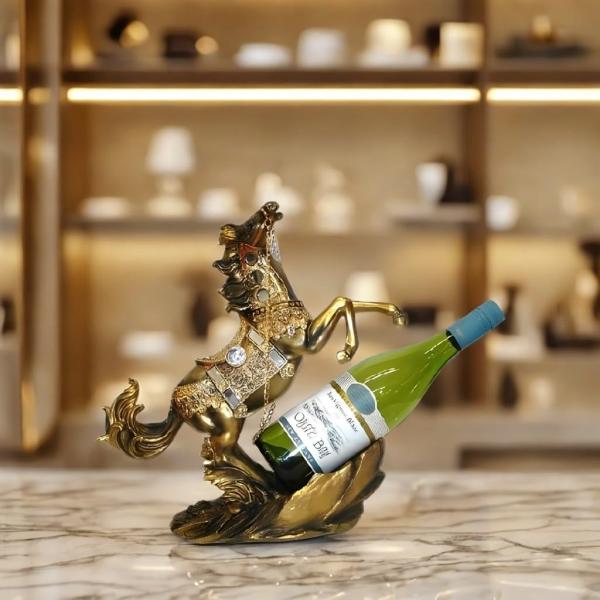ICE Armor 13" H Decorative Horse Wine Holder Figurine Statue Sculpture Ornament Decoration Home/Room Decor and Gift Ideas for Housewarming, Holidays a