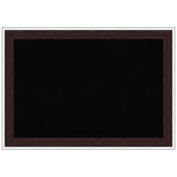 Amanti Art Black Cork Board for Wall, 19x27 Vision Board with Brown Frame, Medium Corkboard Office Decor for Home Organization, Modern Corkboard Pinbo