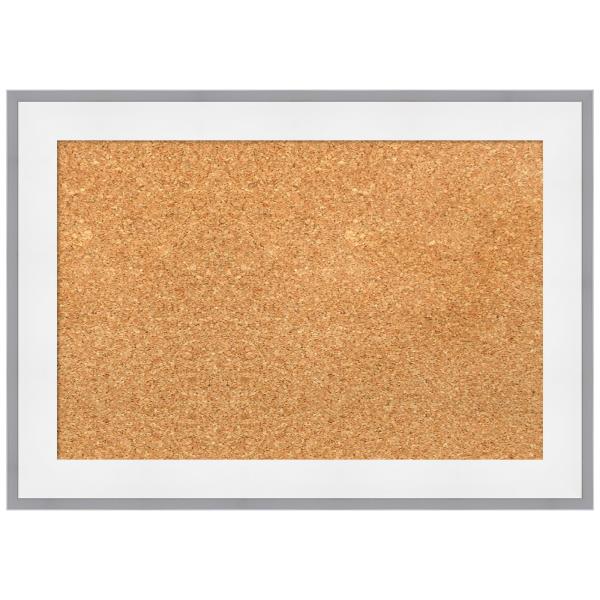 Amanti Art Natural Cork Board for Wall, 15x21 Vision Board with White Frame, Small Corkboard Office Decor for Home Organization, Modern Corkboard Pinb