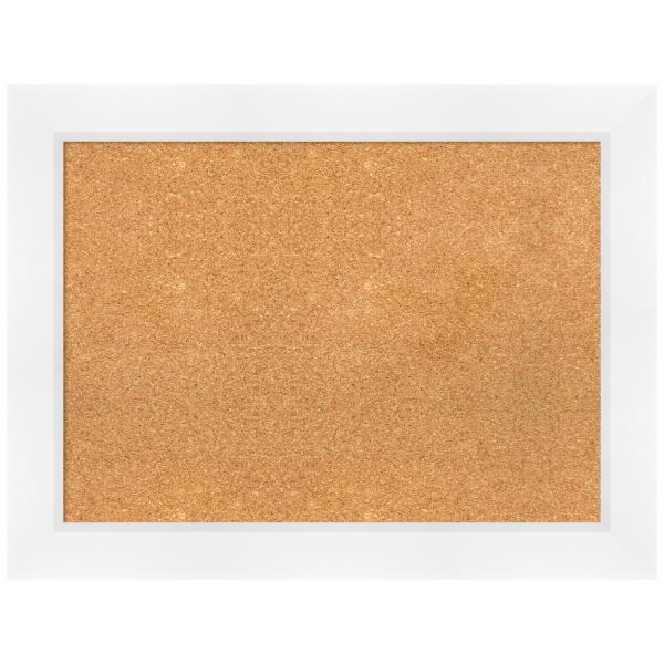 Amanti Art Natural Cork Board for Wall, 25x33 Vision Board with White Frame, Medium Corkboard Office Decor for Home Organization, Modern Corkboard Pin