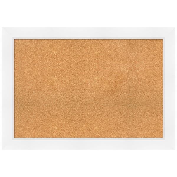 Amanti Art Natural Cork Board for Wall, 29x41 Vision Board with White Frame, Large Corkboard Office Decor for Home Organization, Modern Corkboard Pinb