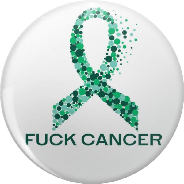 Fuck Cancer Cholangiocarcinoma Awareness Liver Cancer Green Ribbon Metal Lapel Hat Pin Te Tack Pinback 0.75"