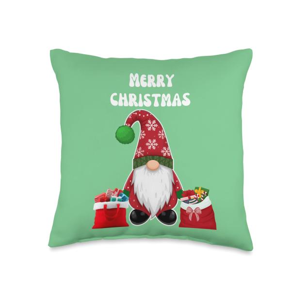 Cute Christmas GONK GNOME GONKS Throw Pillow