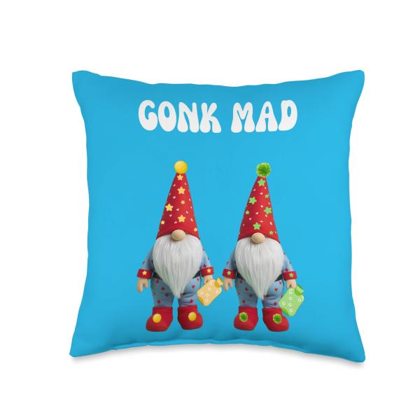 GONKS Gnomes in Pyjamas Slippers Pajamas Cute Throw Pillow