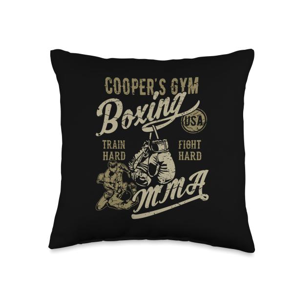 Cooper's Gym Boxing MMA Retro Design for The Name Cooper Throw Pillow