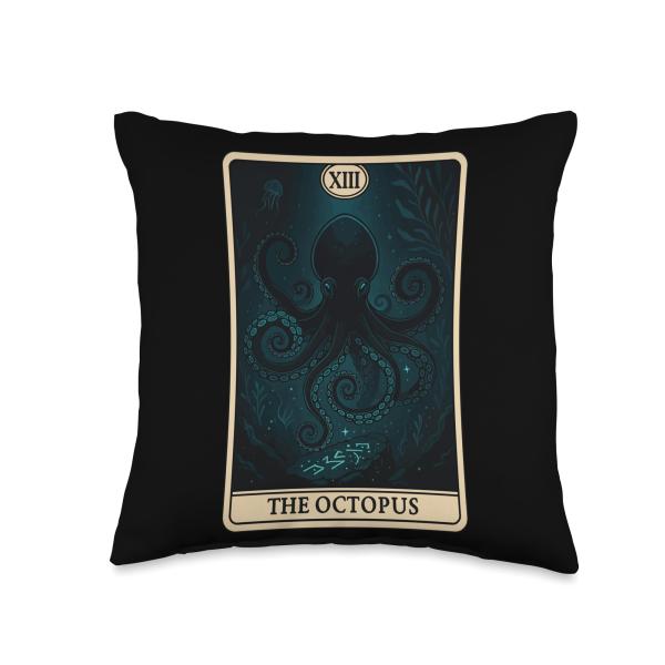 The Octopus Tarot Card Throw Pillow