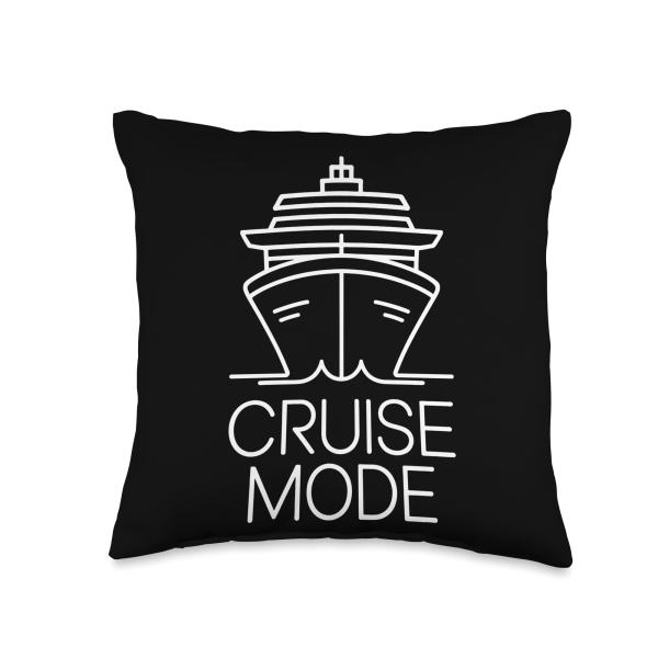 Cruise Mode Ocean Vacation Nautical Cruise Ship Throw Pillow