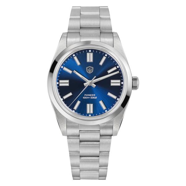 watchdives WD1016B-V3 Men Watch Japan VH31 Sweep Second Quartz Watches 37mm Dial 10.9mm Slim Dress Watch 316L Stainless Steel Wristwatch 100m Water Re
