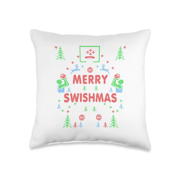 Chicago Flag City Skyline Chicago Fan Ugly Christmas Sweater Throw Pillow