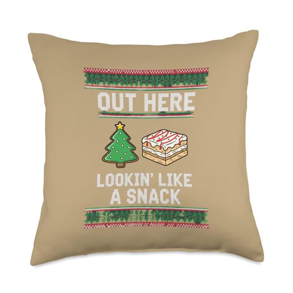 Christmas Out Here - Tree ＆ Cake Design Throw Pillow