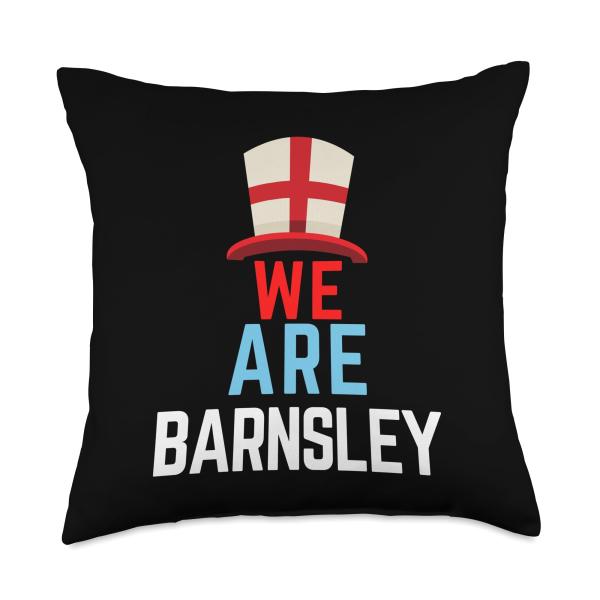We are Barnsley England Flag Sports Throw Pillow