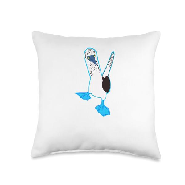 Funny Blue-Footed Boobie Throw Pillow