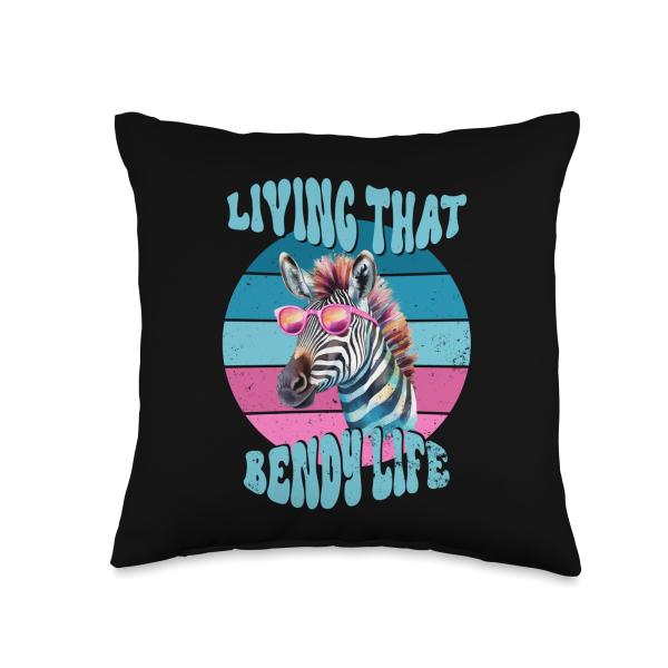 Living That Bendy Life - EDS Awareness Zebra Design Throw Pillow