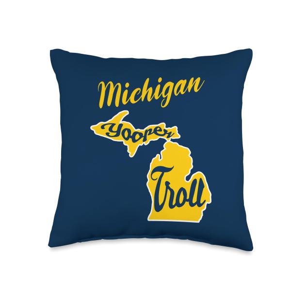 Michigan Yoopers and Trolls Throw Pillow