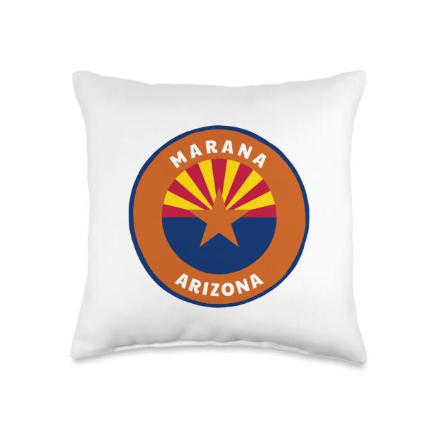 Marana Arizona AZ State Flag Vacation Souvenir Throw Pillow
