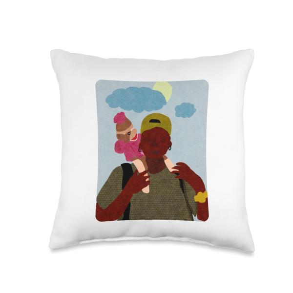 Girl and Sock Monkey | Expressive Character Art Throw Pillow