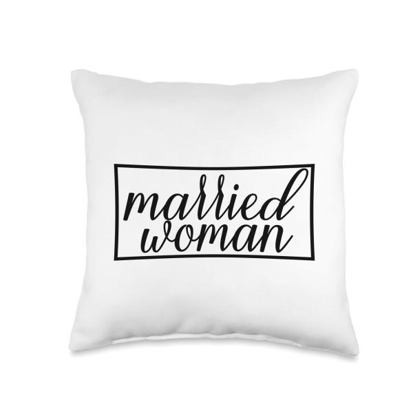 Married Woman, Wife, Wedding, Marriage, Couple Honeymoon Throw Pillow