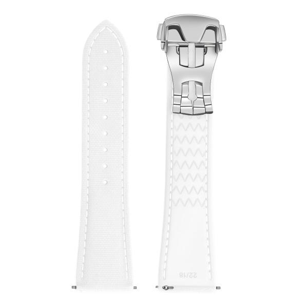 ULLCHRO Watch Strap Watch Band 20mm 22mm Man Waterproof Quick Release Bands Sport Replacement Strap Soft FKM Rubber Watchband (21mm, White＆White)