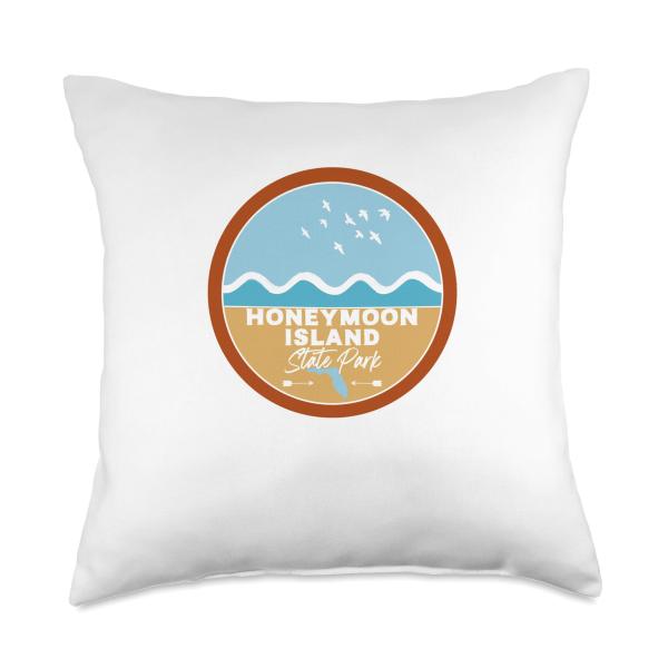 I Love Honeymoon Island State Park Florida FL Wave Throw Pillow