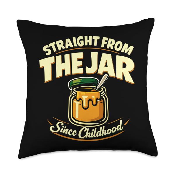 Peanut Butter Addict Spoon Ritual Food Obsession Craving Throw Pillow